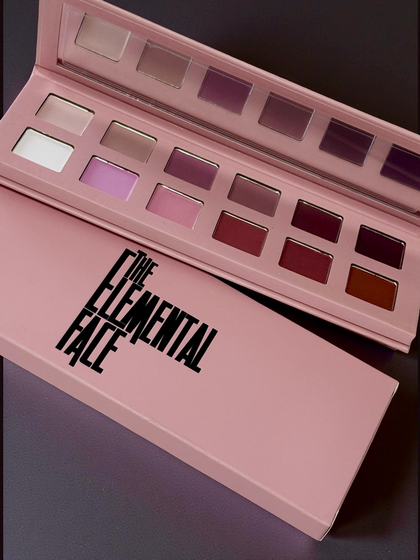 12 Palette mixture of matte and shimmer shades in soft Lavendar with pink & mauve tones